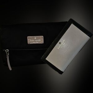 Kate Spade Wilson Road Nylon Crossbody Black and Pink with Wallet